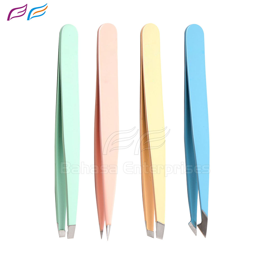 4pc Custom Color Eyebrow Tweezer Set